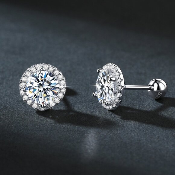 💎NEW Certified 1ct. t.w.Dazzling Sparkling "Starry Sky" Moissanite Earrings - Picture 1 of 6